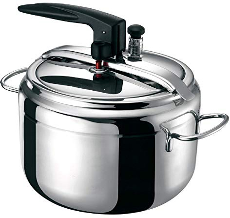 Aeternum Easy Chef, Pentola a Pressione da 5 Litri con Valvola di Sicurezza, Acciaio Inox, Adatta all'induzione, Inossidabile, Argento, 22 cm