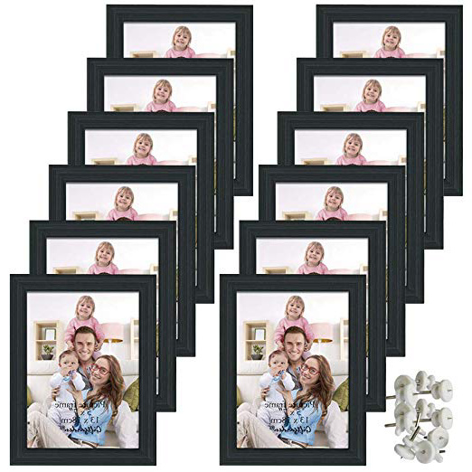 Giftgarden Cornici Foto 13 x 18 da Parete 12 Pezzi Set Cornici da Tavolo, Nero