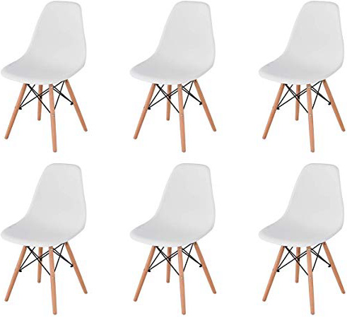 
                
                    
                    
                

                
                    
                    
                        KunstDesign Set di 6 Sedie da Pranzo con Seduta in Polipropilene e Gambe in Legno Massello di Faggio, Design Ergonomico (Bianco)
                    
                

                
                    
                    
                
            