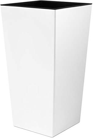 Prosper Plast Vaso da Fiori Urbi in plastica con Rivestimento Interno, Taglia XL, Bianco, 50 cm di Altezza, 7 Colori