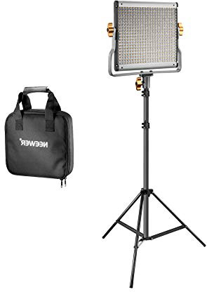 Neewer Video Luce 480 LED Bicolore Dimmerabile & Cavalletto: Faretto LED 3200-5600K CRI 96+ con Staffa-U & 190cm Cavalletto per YouTube Fotografia Registrazioni Video in Studio