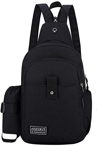 Beikoard Borsa a Tracolla da Uomo, Ideale per Uso all’Aperto, con Porta USB, Zainetto da Uomo per Viaggi, Borsa a Tracolla in Tessuto Oxford Piccola Borsa Selvaggia Tasche alla Moda(Nero,One Size