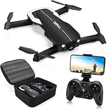Droni RC con videocamera 1080P per adulti, Drone pieghevole JJRC H71 con mantenimento dell'altitudine del flusso ottico, 22 (11 + 11) minuti di volo, FPV Live Video Quadcopter per principianti (nero)
