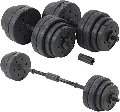 Set di pesi e bilanciere regolabile con bilanciere DTX Fitness 30Kg - nero
