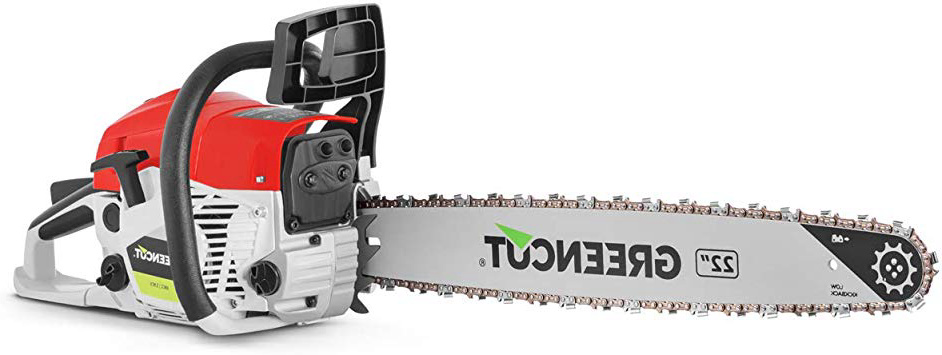 Greencut GS6800 Motosega a Benzina 68cc 3,9cv Lama da 22" Potatura Potente, 0 V, Rosso, 62cc
