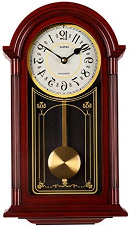 Huijunwenti Han (Hense) Salone Creativo Orologio da Parete Classico retrò Orologio A Pendolo da Tavolo Appeso Arte Minimalista di Orologio Carillon Musicale Orologio al Quarzo Muto Colore HP38 Mogano