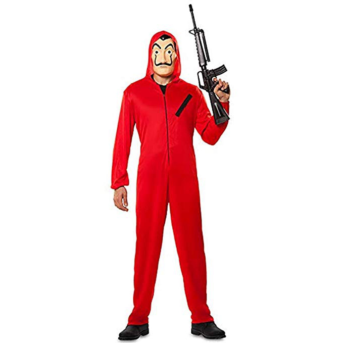 Tuta Cosplay,Casa di Carta Costumi Tuta da Adulto per Bambini Tuta Rossa Tuta di Halloween +Maschera
