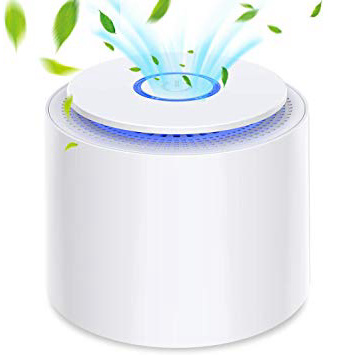 Himylife Purificatore d'Aria Portatile con Filtro HEPA, USB Desktop Filtro Aria con Luce Notturna e Funzione di Aromaterapia, Rimuovere Polvere, Polline, Fumo, Odore, Peli di Animali Domestici, Bianco