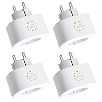 Presa Intelligente WiFi Smart Plug 16A 3680W, Funzione Timer, Compatible con Amazon Alexa, Google Assistant e IFTTT, App Controllo Remoto, 4 Pezzi MSS210 meross