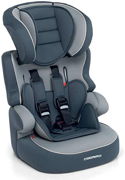 Foppapedretti Babyroad Seggiolino Auto, Grigio, Gruppo 1-2-3 (9-36 Kg) per bambini da 9 mesi a 12 anni circa, installazione: con la cintura di sicurezza dell’autoveicolo (senza ISOFIX)