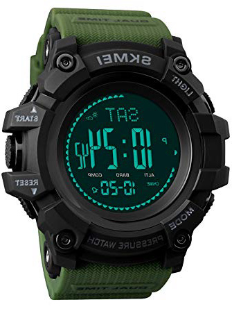 Uomo altimetro barometro bussola digitale esterno orologio sportivo fitness contapassi Activity Tracker