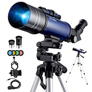 BEBANG Telescopio Astronomico -70mm Telescopio Rifrazione con Specchio Diagonale a 45 ° Può Correggere le Immagini, con Adattatore Telefonico, Filtro lunare, Treppiede Regolabile e Zaino