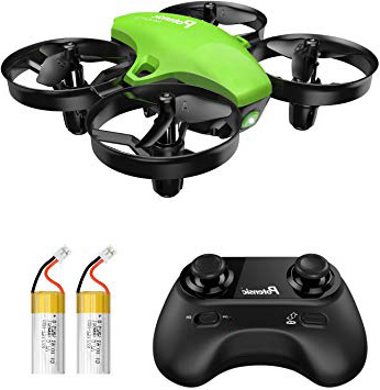Potensic Mini Drone A20 con Due Batterie per Bambini e Principianti Quadricottero RC Drone Giocattolo Economico modalità Senza Testa con Telecomando Avvio e Atterraggio con Un Pulsante, Verde