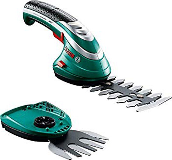 Bosch 600833102 Tosaerba e Sfoltirami a Batteria Isio Set, 3.6 Volt, Lunghezza Lama Arbusti/Erba 12 cm/8 cm, in Cartone, Nero/Verde