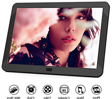 Cornice Digitale 8 Pollici Full HD Schermo LED IPS AD Alta Risoluzione 1920 * 1080 Telecomando Anteprima e Auto-Rotazione Portafoto Digitale MELCAM per Foto/Musica/Video – Nero