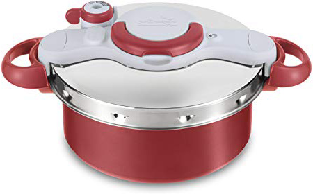 Lagostina Clipso' Minut Duo Pentola a Pressione, Antiaderente, 2 in 1, Ø 24.5 cm, 5 lt, Acciaio, Rosso