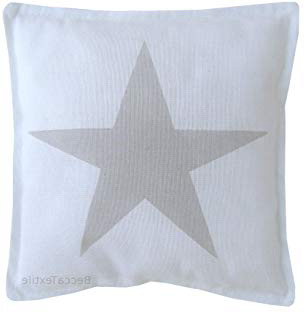 Stella cuscino grigio. Cuscino Presepe in colore grigio. Cuscino per la stanza del bambino. Biancheria da letto realizzati artigianalmente da BeccaTextile.