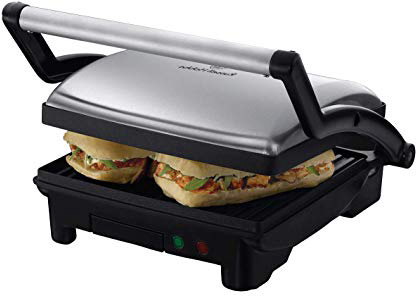 Russell Hobbs 17888-56 Scalda Panini/Grill 3 in 1, 1800 Watt, 1 sola temperatura senza termostato, Acciaio Inossidabile, Nero/Argento