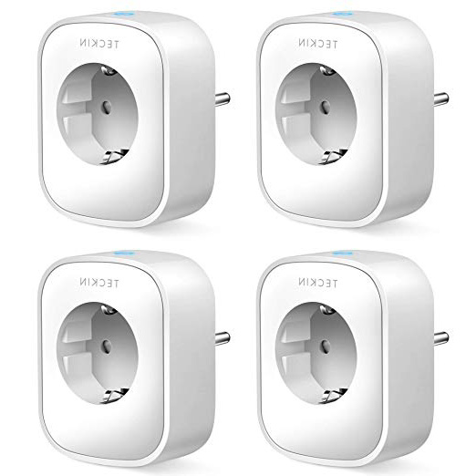 Presa Intelligente WiFi Smart Plug Spina Energy Monitor Compatibile con Google Home/Amazon Alexa/IFTTT,TECKIN Controllo Remoto Funzione di Temporizzazione Presa Wireless per iOS Android App (4 PACK)