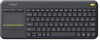 Logitech K400 Plus Tastiera Wireless HTPC con Touchpad per TV, Tasti Multimediali Personalizzabili, Windows, Android, Laptop/Tablet, Layout Italiano QWERTY - Nero
