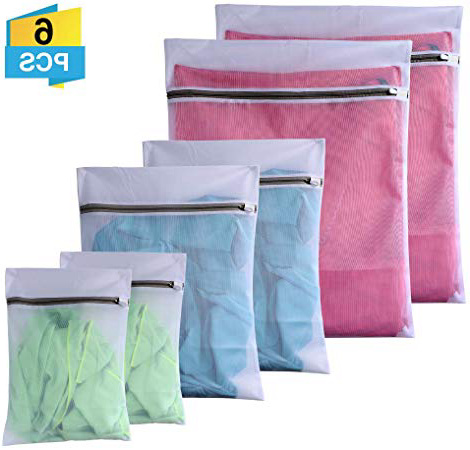Anaoo 6pcs bags for washing machine, laundry bag, sacchi for junk linen in the jersey, reusable washing bag with zipper, suitable for clothes and underwear, 3 sizes