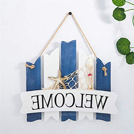 Segni decorativi Personalità Mediterraneo afflitto segni di benvenuto Targhe for porte Targa in legno appesa Recinzione for casa Targa Pub Giardino Bar Caffetteria Negozio Negozio Porta d'ingresso App