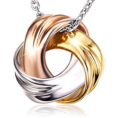 Collana Donna in Argento 925, 3 Colori bianco/oro/rosa Buon Regalo Donna Regalo di San Valentino per Lei con Confezione Bella 45cm+5cm