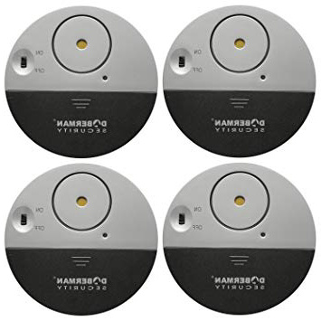 Security Allarme finestre ultra sottile con sensori di allarme e vibrazioni Loud 100DB Design moderno e ultra sottile Compatibile con praticamente qualsiasi finestra-Set di 4 Allarme Porte (4) (Black)