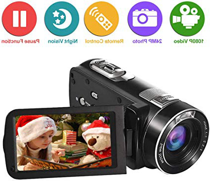 Videocamera Fotocamera Digitale Fotocamera Videocamera Full HD 1080p Fotocamera 24.0MP 18x Zoom Digitale 3.0 ”LCD Rotazione a 270 ° con Telecomando