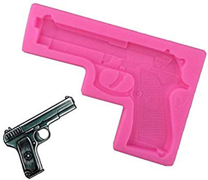 DLC@ED Pistola Pistola Decorazione per Torta in Silicone Morbido 3D Muffa Di Caramelle Morbide Stampo per Caramelle Al Cioccolato Caramelle Che Fanno Muffa Stampo in Silicone Av