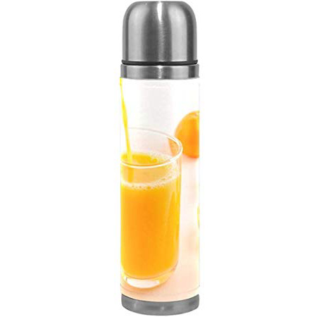 Kris.D Succo D'Arancia Bevande Frutta Bottiglia di Acqua Isolata in Acciaio Inossidabile A Doppia Parete Tazza da Viaggio Thermos 500ml