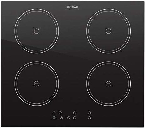 Klarstein Virtuosa piano di cottura a induzione (7000 Watt, 4 piastre, per pentole di 18 cm di diametro, timer, spegnimento automatico, display digitale) - nero