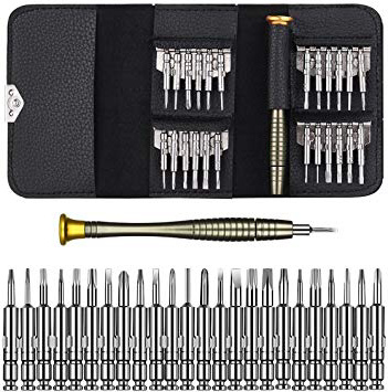 Mini Cacciaviti, Set Cacciaviti di Precisione Kit Cacciaviti 25 in 1 Kit Riparazione per Occhiali,Smartphone, iPad,Tablet,Cellulare,PC, Laptop,Elettronica