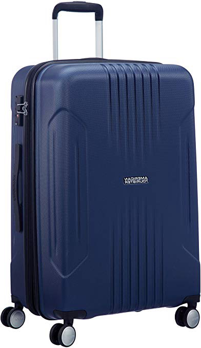 American Tourister Tracklite - Spinner Medium Expandable Bagaglio a mano, 67 cm, 82 liters, Blu (Dark Navy)