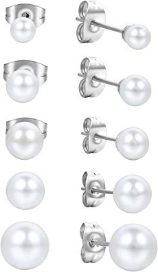 
                
                    
                    
                

                
                    
                    
                        Oidea [5 coppie] 4mm-8mm Orecchini perla donna orecchini a palla in acciaio inox perle d'imitazione ipoallergenico bianco Regalo Perfetto
                    
                

                
                    
                    
                
            