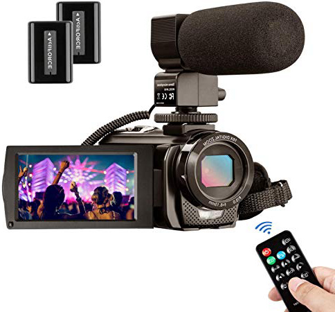 Videocamera MELCAM Fotocamera Digitale Full HD 1080P 30FPS 24MP Schermo LCD 3 Pollici Ruotabile 270° Webcam Zoom Digitale 16X Camcorder con Telecomando e Microfono
