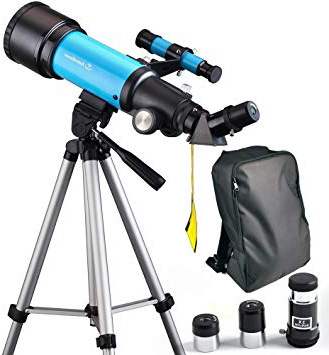Moutec bambino Telescopio 70mm Apeture Travel Scope 400mm AZ Mount - con treppiede e Finder Scope - Perfetto per bambini e principianti Educational and Gift