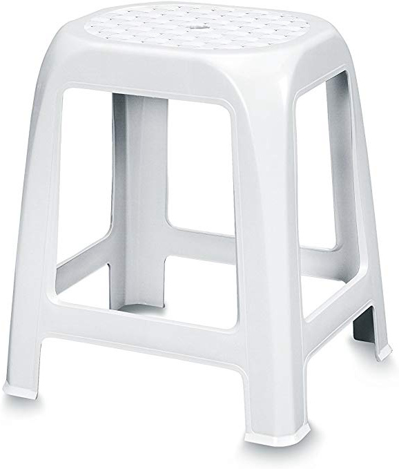 Stefanplast Sgabello in plastica per Il Bagno, cm 41x35x46h