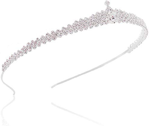 Tiara, accessori per capelli, diadema corona argento strass capelli da sposa