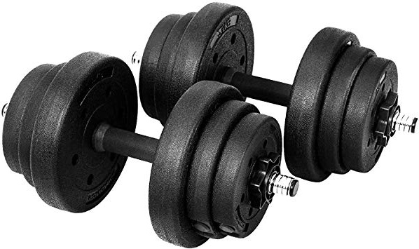 SONGMICS 20 kg, 30kg, 40kg Set di Manubri Ricopertocon Plastica PE Fitness Palestra Pesi