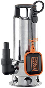 Black+Decker BXUP1100XDE Pompa Immersione per Acque Scure, Portata max. 16.500 l/h, Prevalenza max. 10.5 m, 1.100 W, pressione di lavoro 1.05 bar