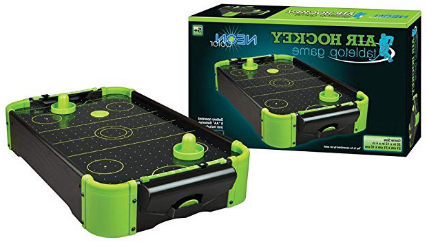 Funtime Gifts PL7780 Air Hockey 50,8 cm Versione Tavolo da Gioco di Famiglia, Neon