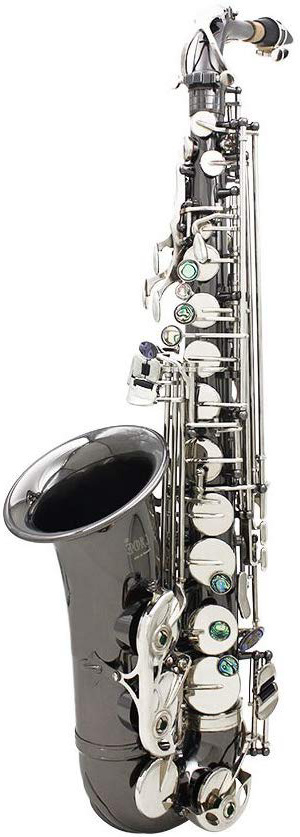 ammoon Sassofono Sax Eb E-flat Alto Ottone Piegare Professionale Nichelatura Nera Abalone Shell Keys con Astuccio Guanti Pezza per Pulire Cinghie Pennello per Grasso