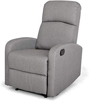 Gardenia Vida Relax, Poltrona Reclinabile, Legno, Tessuto, Acciaio, Grigio, 65 x 75 x H 101 CM