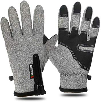 Mroobest Guanti Invernali, Guanti Moto Invernali, Guanti Antivento, Guanti Touchscreen, Adatto a Ciclismo Alpinismo Outdoor Primavera Autunno Inizio Inverno - Nero - Unisex