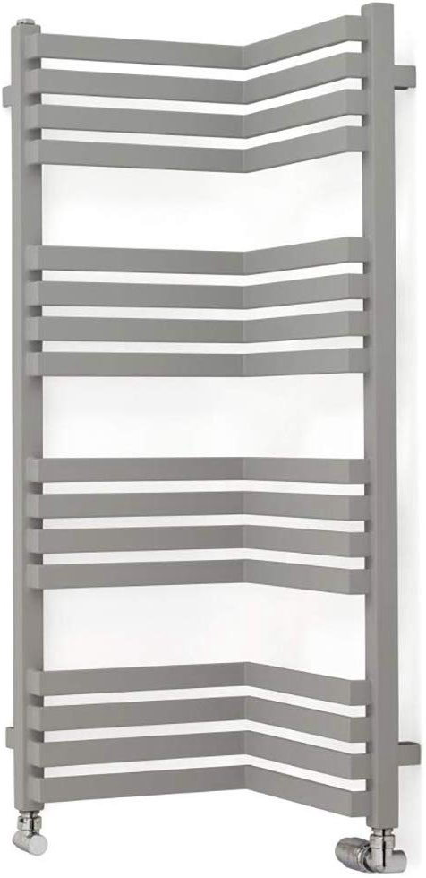 Terma Incorner - Portasciugamani riscaldati, design moderno, colore: Grigio, Acciaio, Grigio moderno, 1005mm x 350mm Central Heating