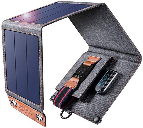 CHOETECH Caricatore Solare, 14W Caricabatterie Solare Portatile Pieghevole, Impermeabile Compatibile con Apple iPhone, Samsung Galaxy, Huawei, Xiaomi, iPad, Fotocamera, Tablet, Altoparlanti Bluetooth