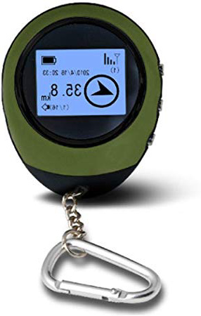 WonVon mini navigatore GPS, localizzatore portatile per esterni, con catena Kay, ricaricabile tramite USB, per escursionismo, viaggi, caccia, esplorazione selvatica