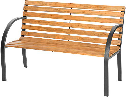 TecTake PANCHINA IN GHISA E LEGNO PANCA DA GIARDINO CON SCHIENALE LAVORATO INTRECCIATO - modelli differenti - ("Micha" (No. 401425))