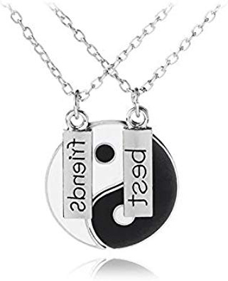 TOOGOO Migliori Amici Collane Amicizia£¿Amore Regalo Tai Chi Yin Yang Pendente Collana per Donne Uomini (Argento & Nero)